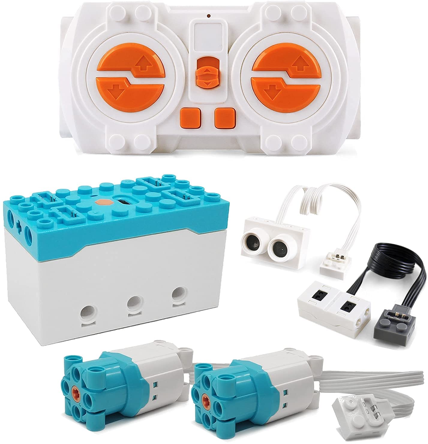 Zmblock Bausteine Technik Motor Sets Spielzeug mit 2 L Motor,(6 Stück)