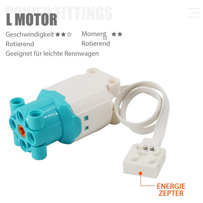 Zmblock Bausteine Technik Motor Sets Spielzeug mit 2 L Motor,(6 Stück)